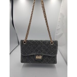 3AM‎ Forever Silver Metallic Shiny Purse With Gold Chain Straps